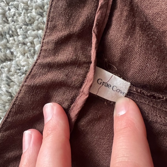 Button-Front Wide Leg Pants in Rust Brown - Picture 5 of 6